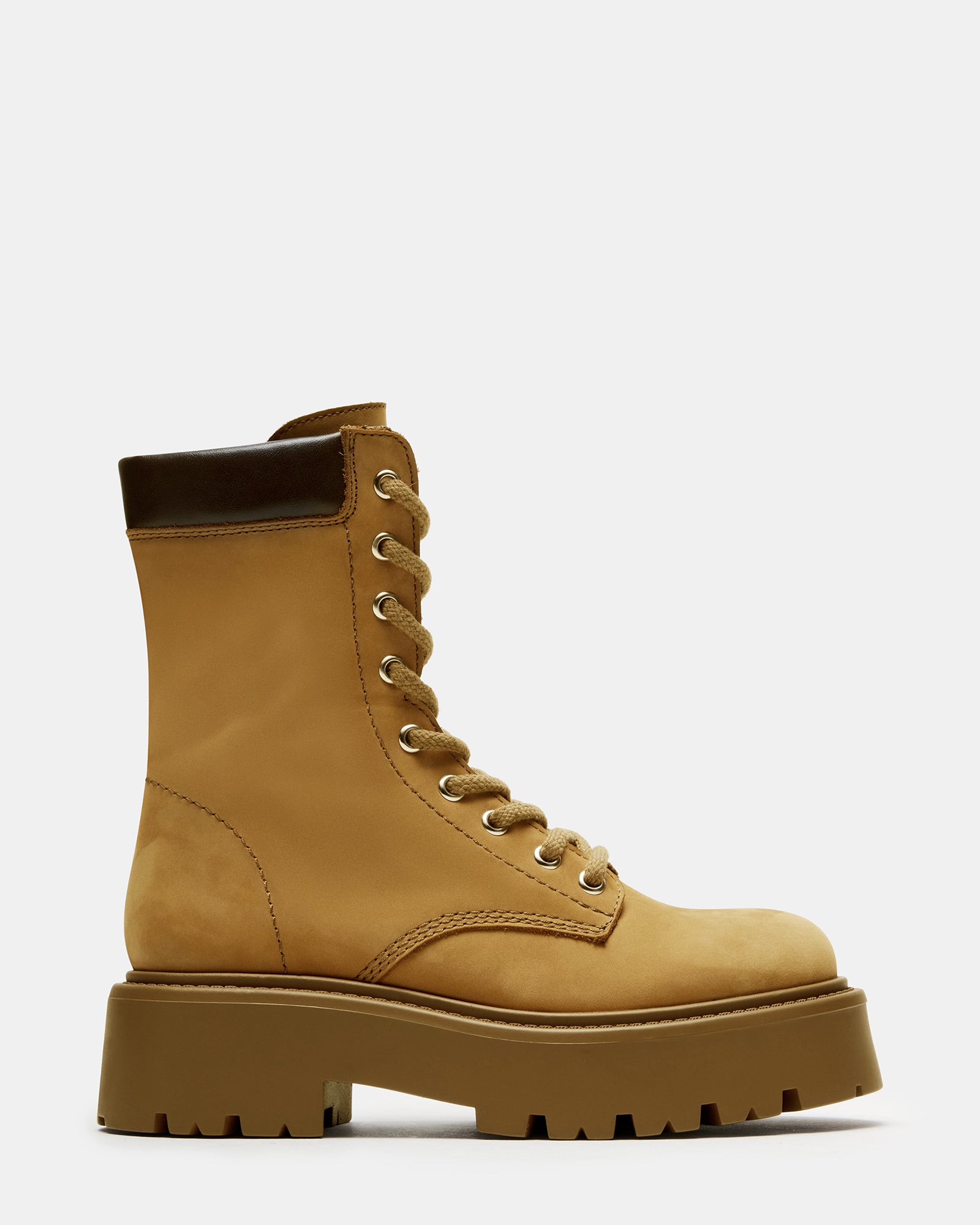 Forever 21 stiletto heel combat boots tan brown... - Depop