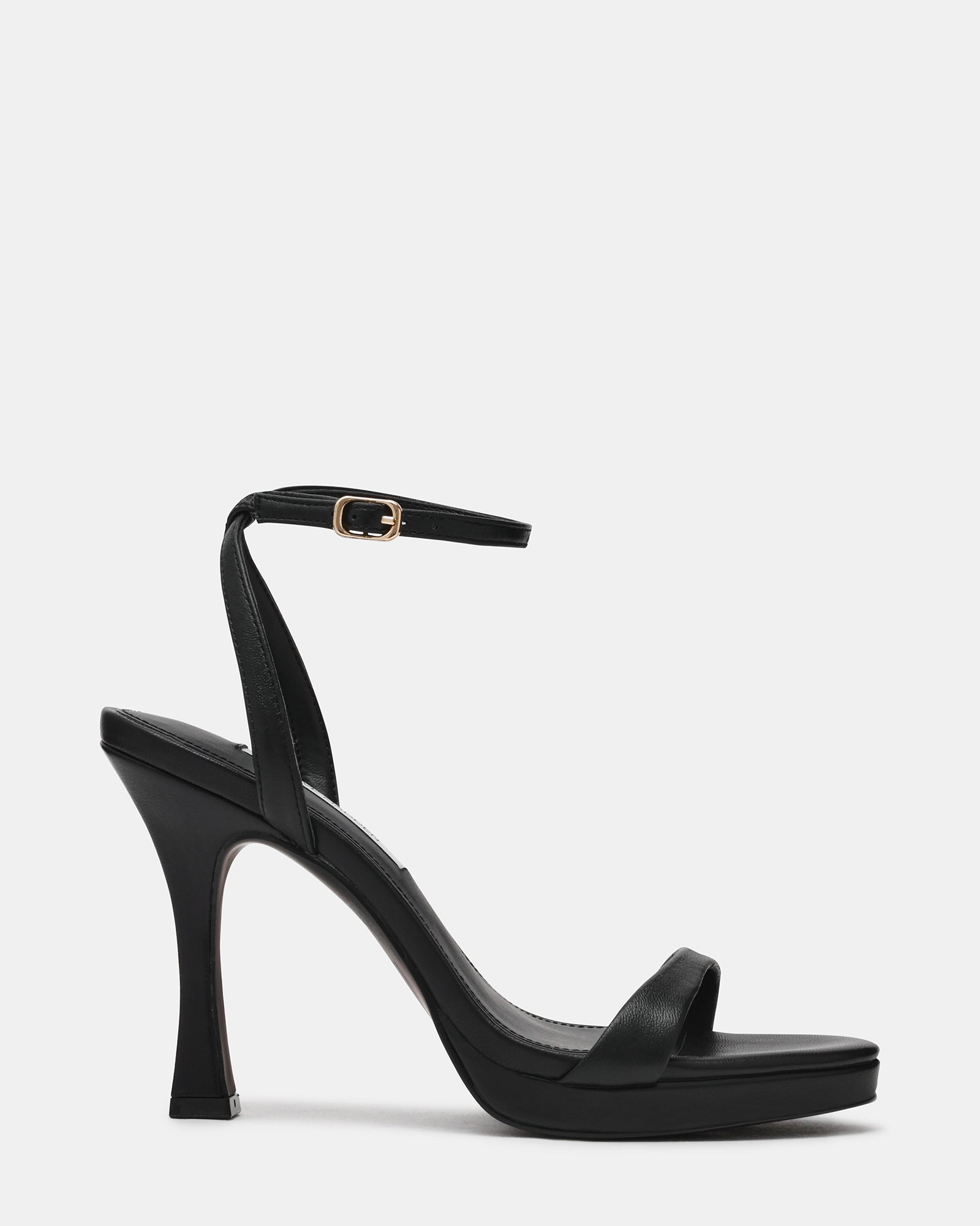 SACRAMENTO Black Leather Round-Toe Women's Heel | Steve Madden