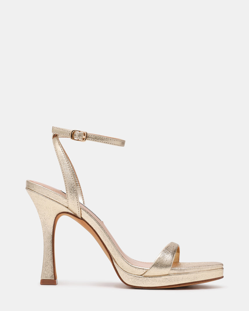 SACRAMENTO Champagne Round-Toe Women's Heel | Steve Madden