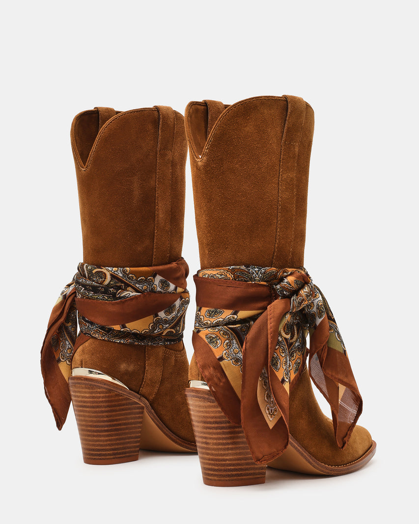 SALLY SCARF CHESTNUT SUEDE