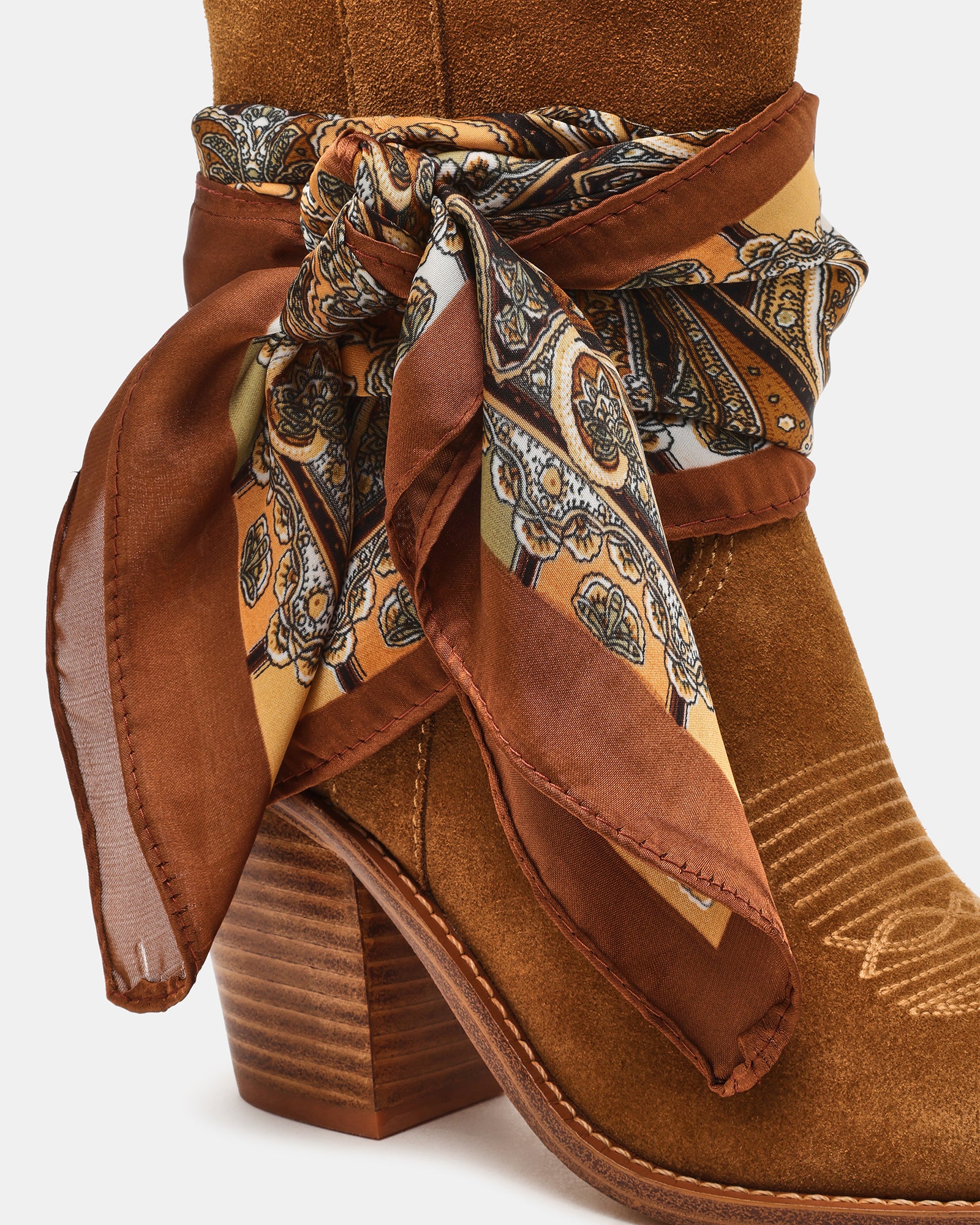 SALLY SCARF CHESTNUT SUEDE