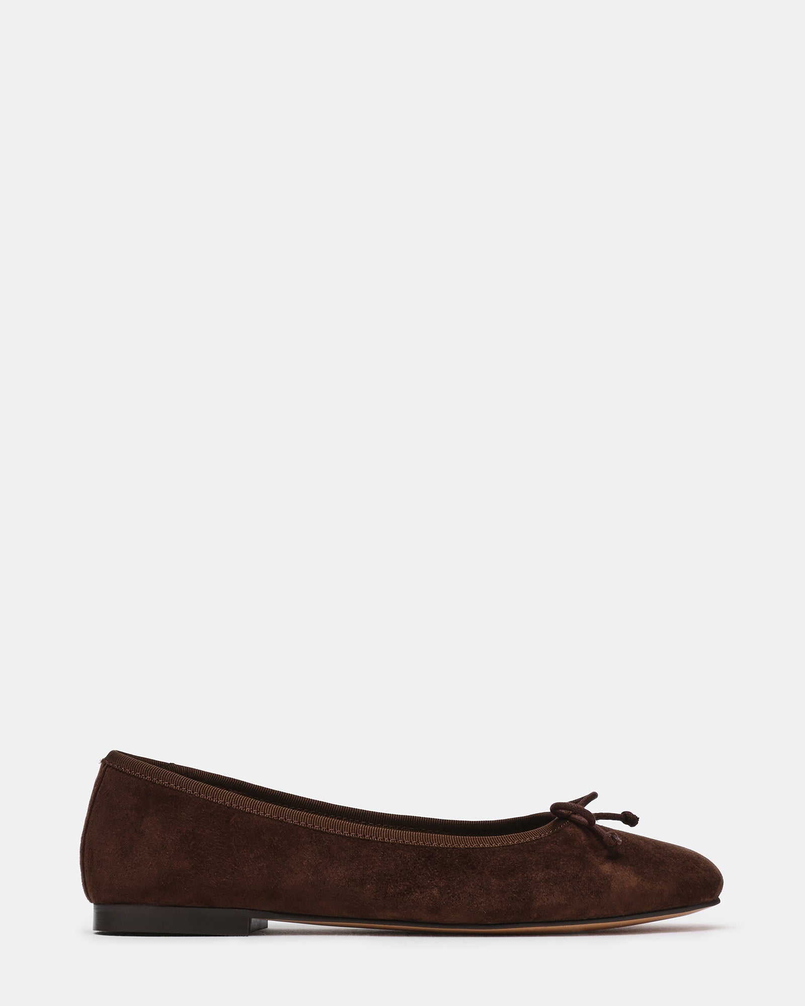 SELMA Brown Suede Bow Women's Ballet Flat | Steve Madden
