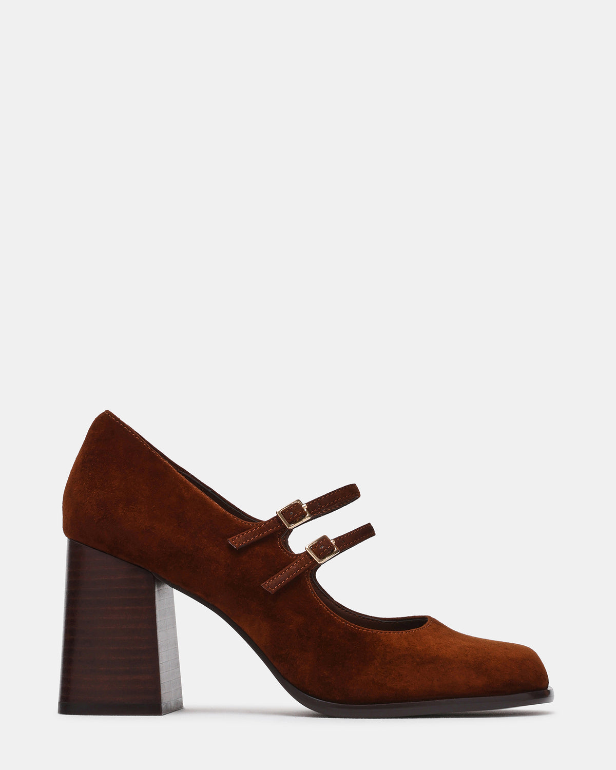SIGGY Umber Suede Mary Jane Ballet Women's Block Heel | Steve Madden