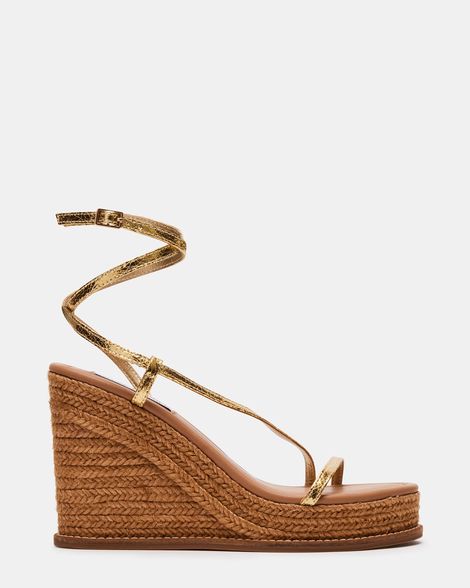 SOMMER Gold Strappy Wedge Sandal | Women's Sandals – Steve Madden
