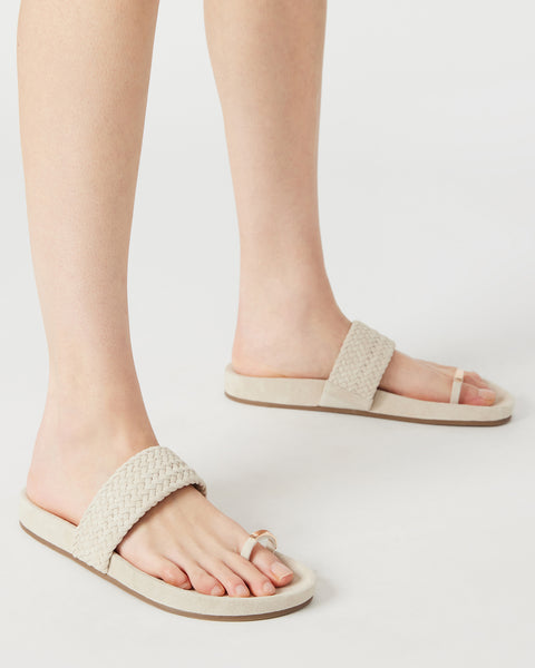 SOMONA Bone Suede Braided Thong Sandal | Women's Sandals – Steve Madden