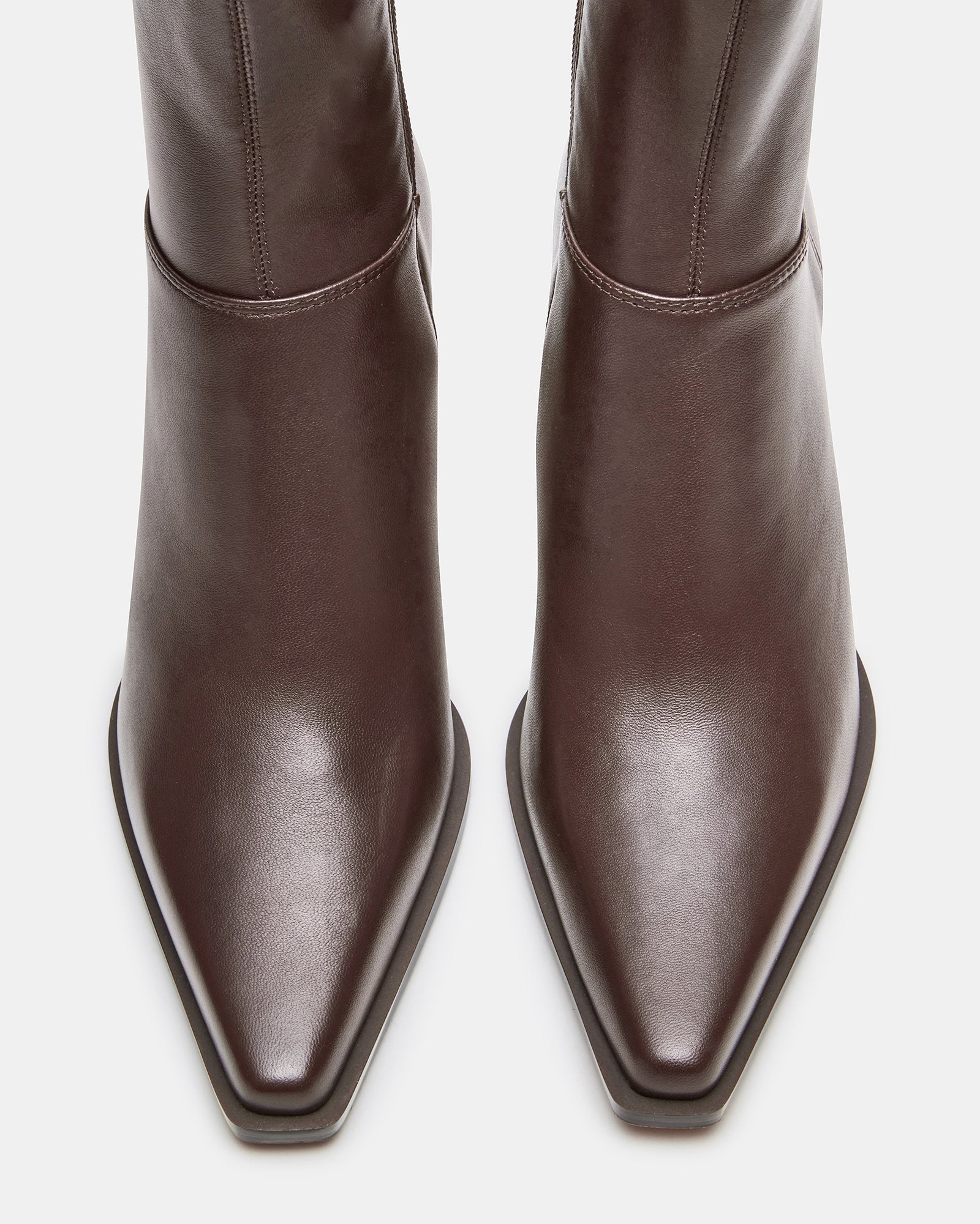 STASIA Brown Pointed-Toe Kitten Heel Women's Ankle Boot – Steve Madden