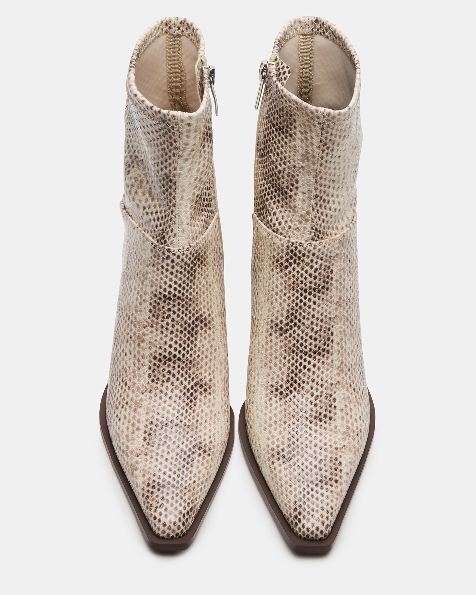 STASIA Natural Snake Pointed-Toe Kitten Heel Women's Ankle Boot – Steve ...