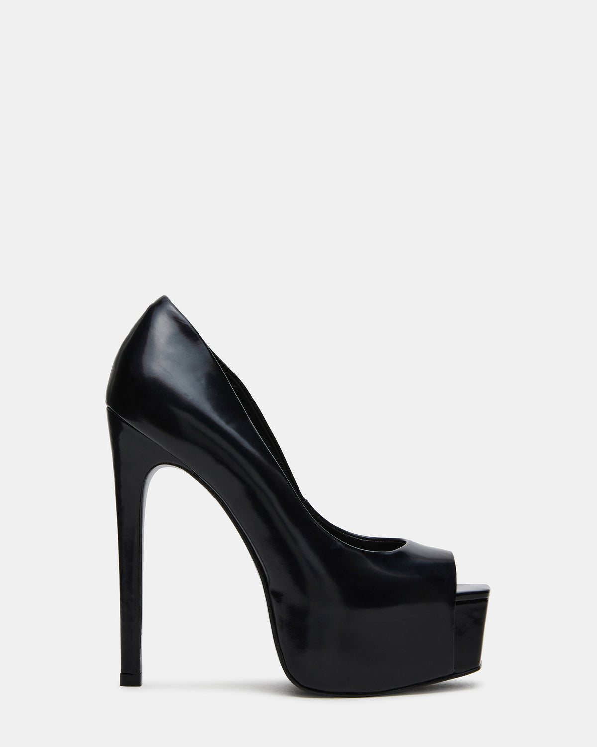 STELAN Black Leather Platform Square-Toe Stiletto Women's Heel | Steve Madden