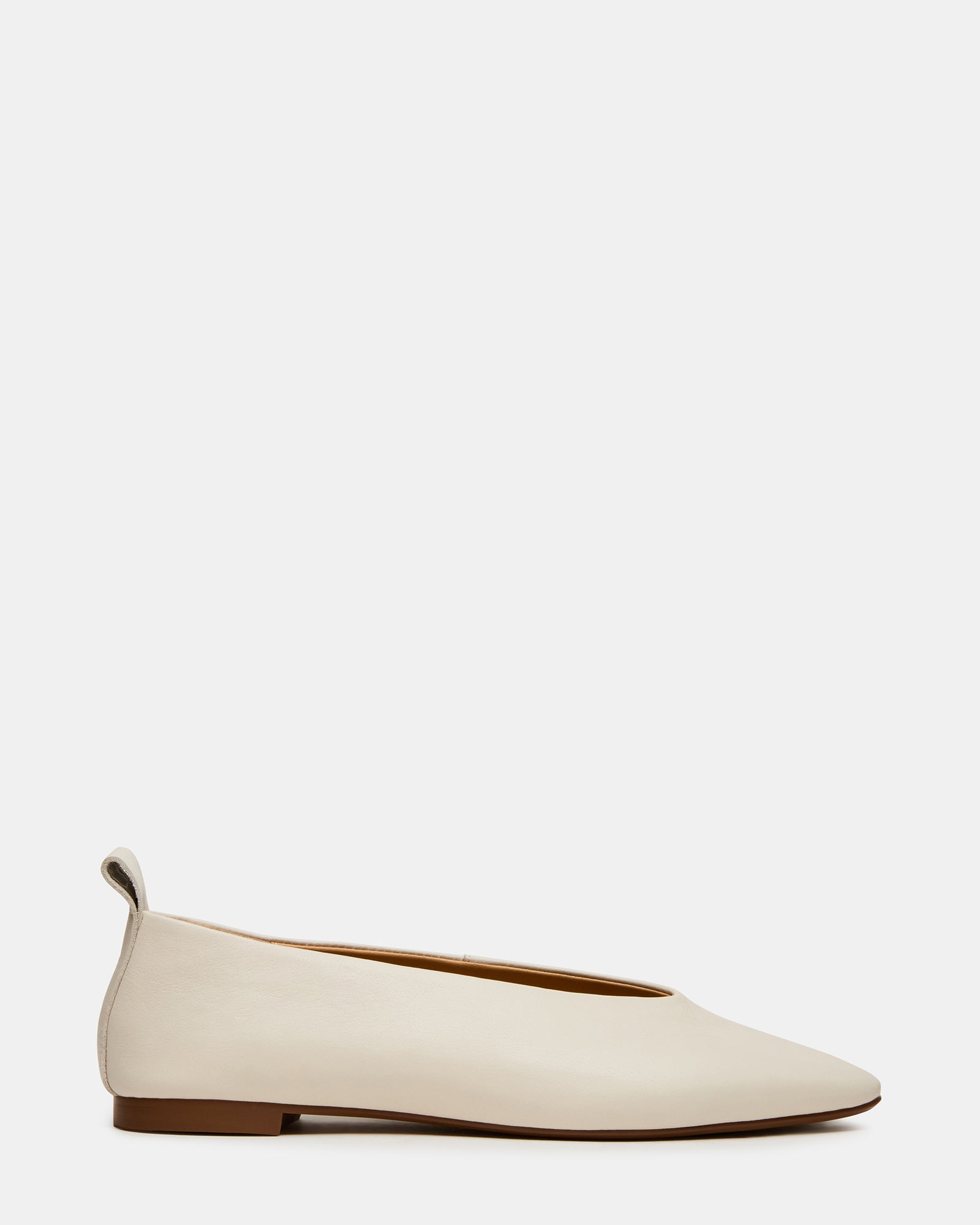 SWANKY Bone Leather Almond-Toe Ballet Women's Flat | Steve Madden