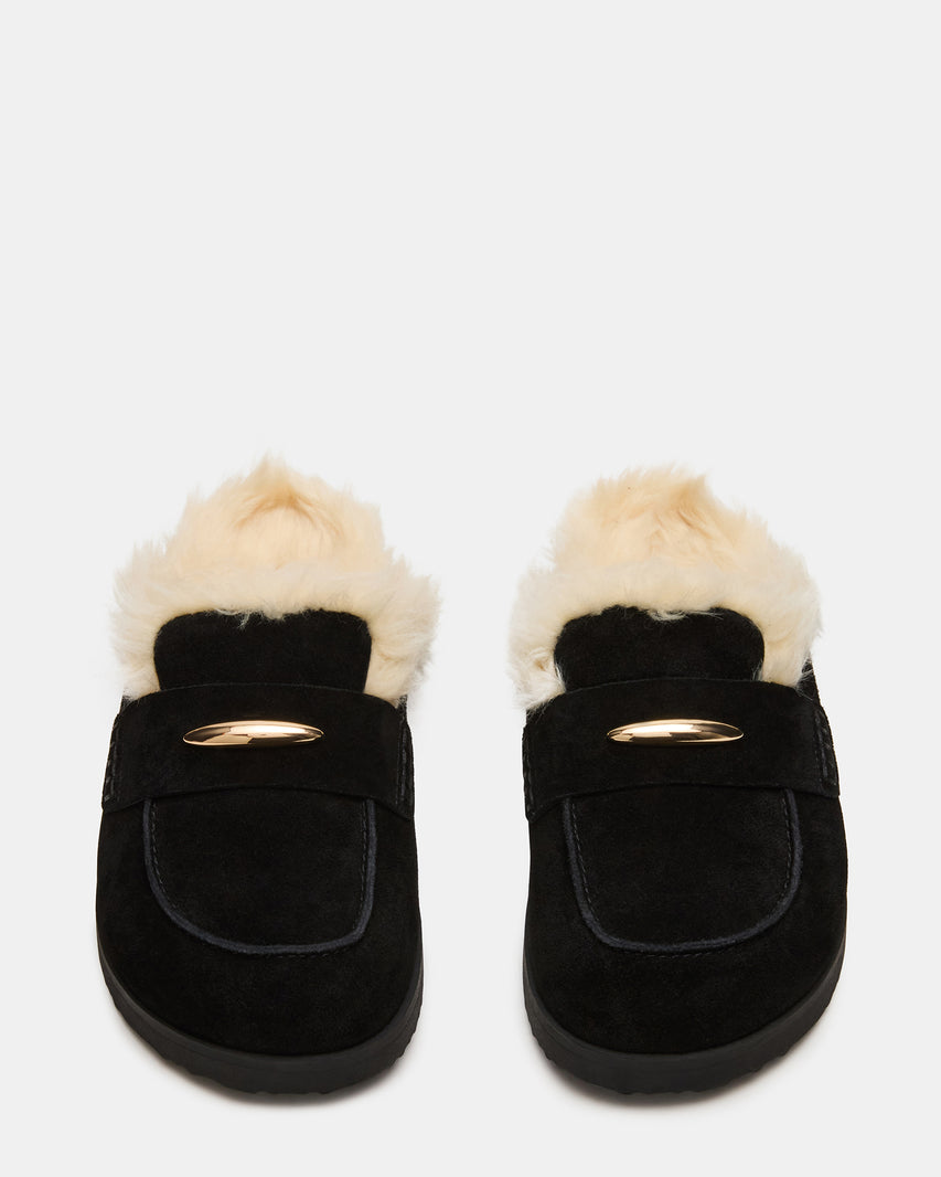 TOBIN FAUX FUR BLACK SUEDE