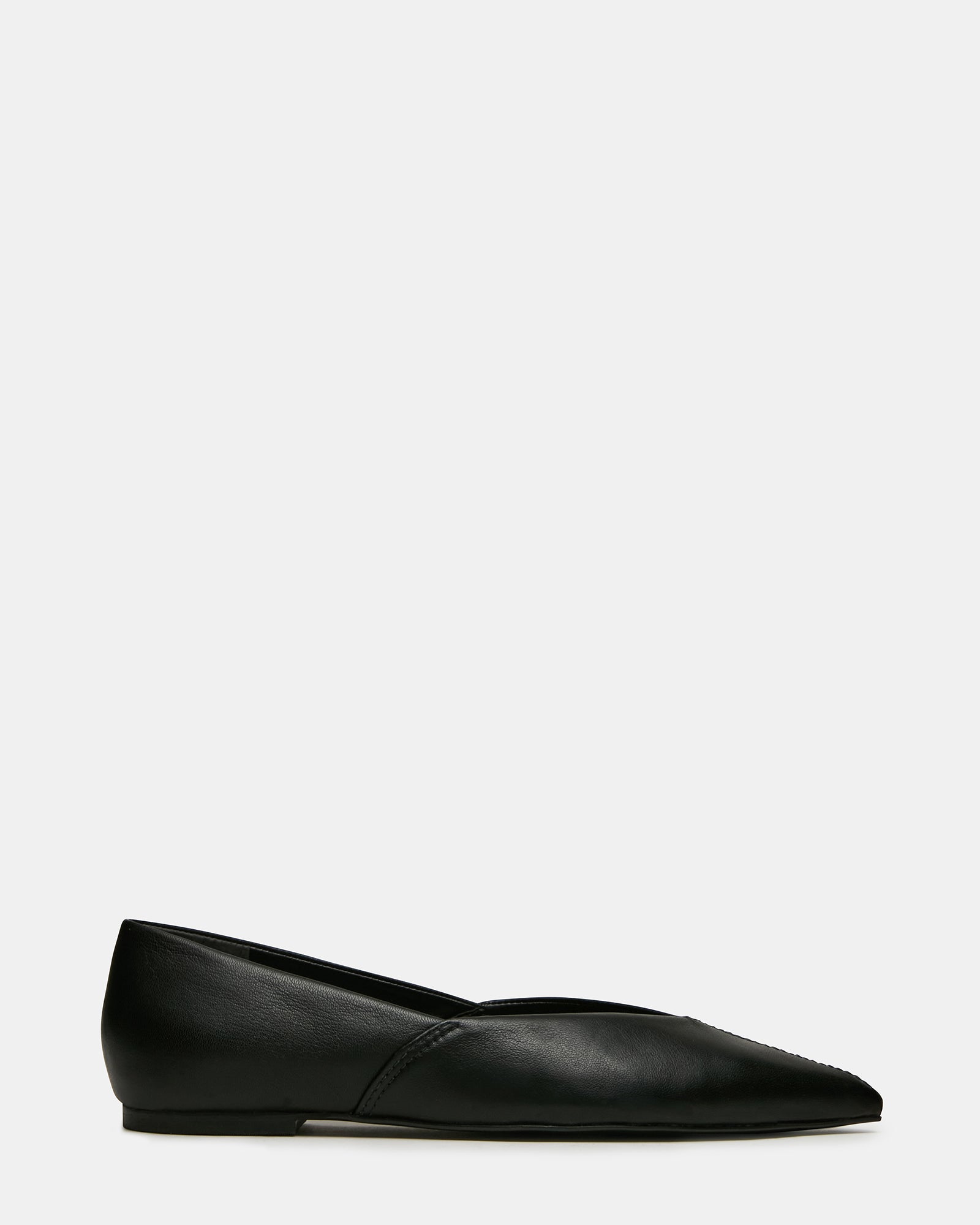 TOVI Black Leather Pointed-Toe Ballet Women's Flat | Steve Madden