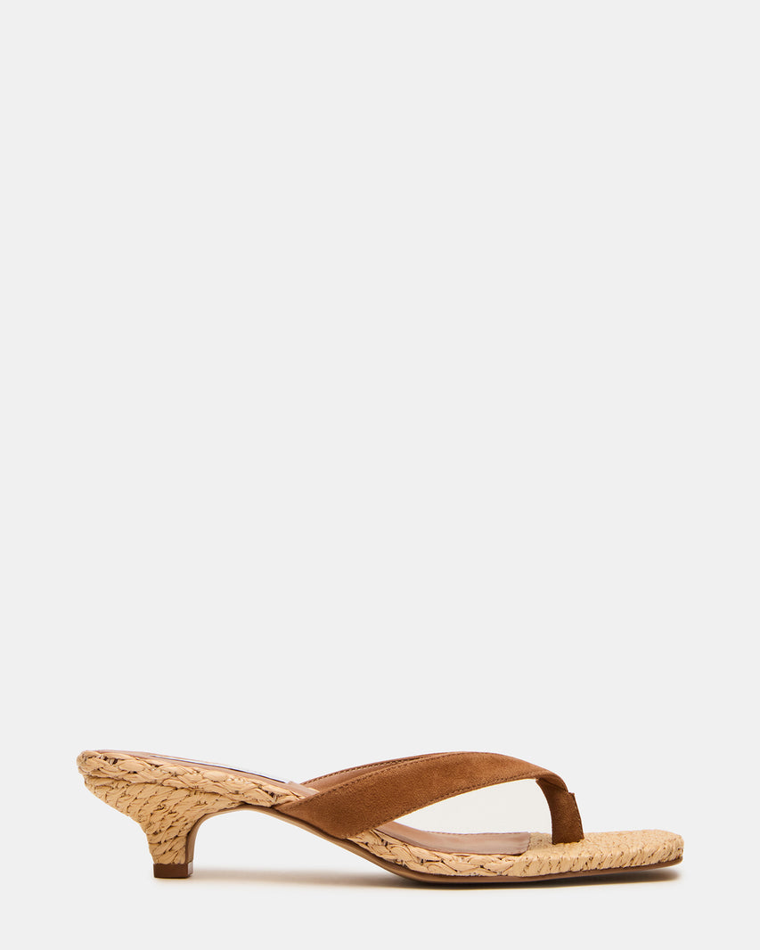 TRACIE RAFFIA CHESTNUT SUEDE