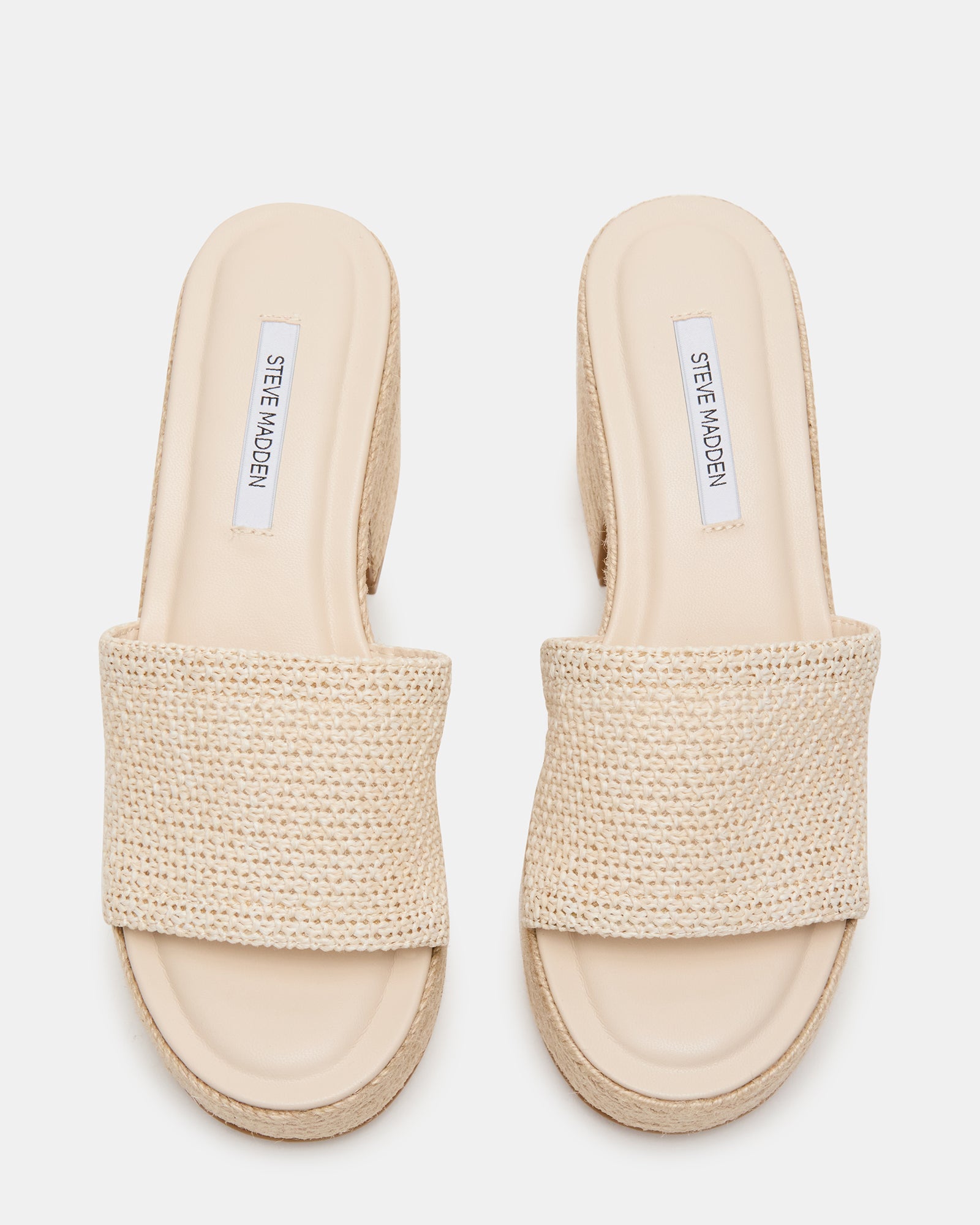 TRIPPY Natural Raffia Platform Mule Women's Sandal – Steve Madden