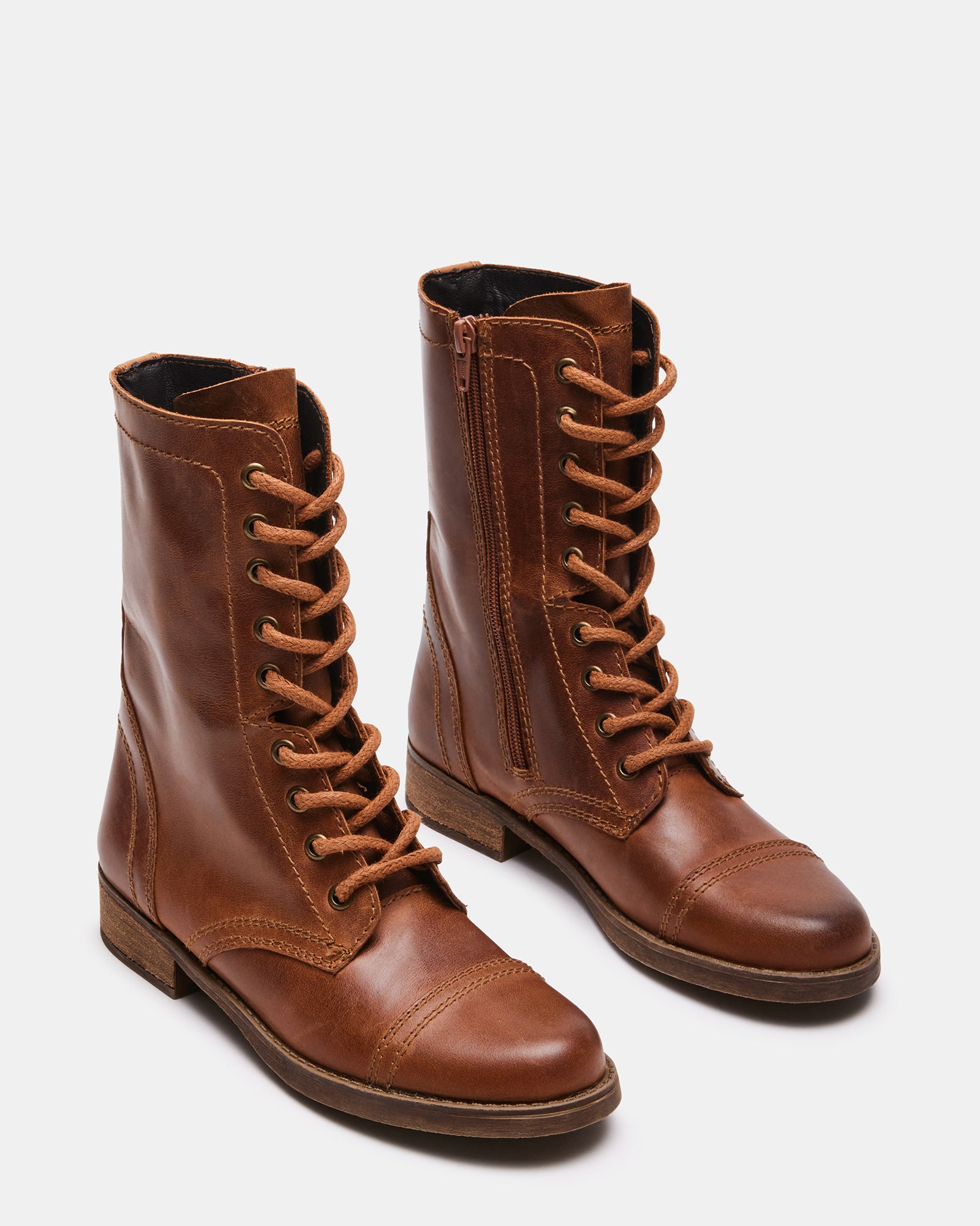 Combat Boots Steve Madden Brown Leather Boots Steve Madden Rory DK