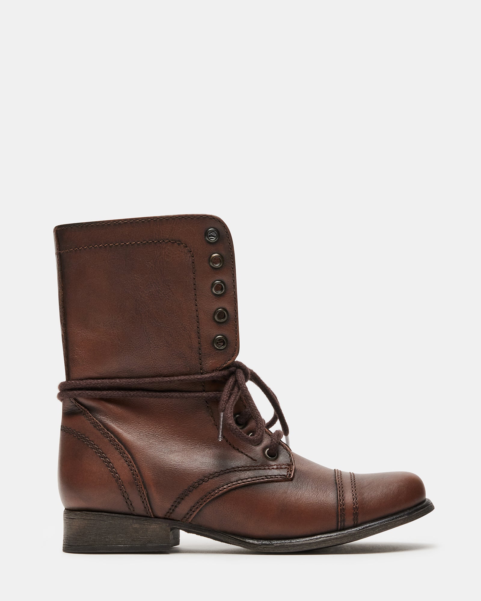 TROOPA Brown Leather Combat Boots | Women's Leather Combat Boots