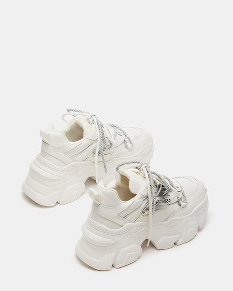 TROY White Leather Platform Lace-Up Sneaker | Women's Sneakers – Steve ...