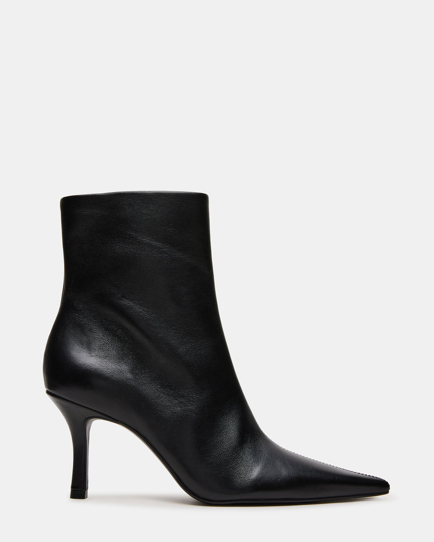 TRUCE Black Leather Pointed-Toe Women's Ankle Boot | Steve Madden