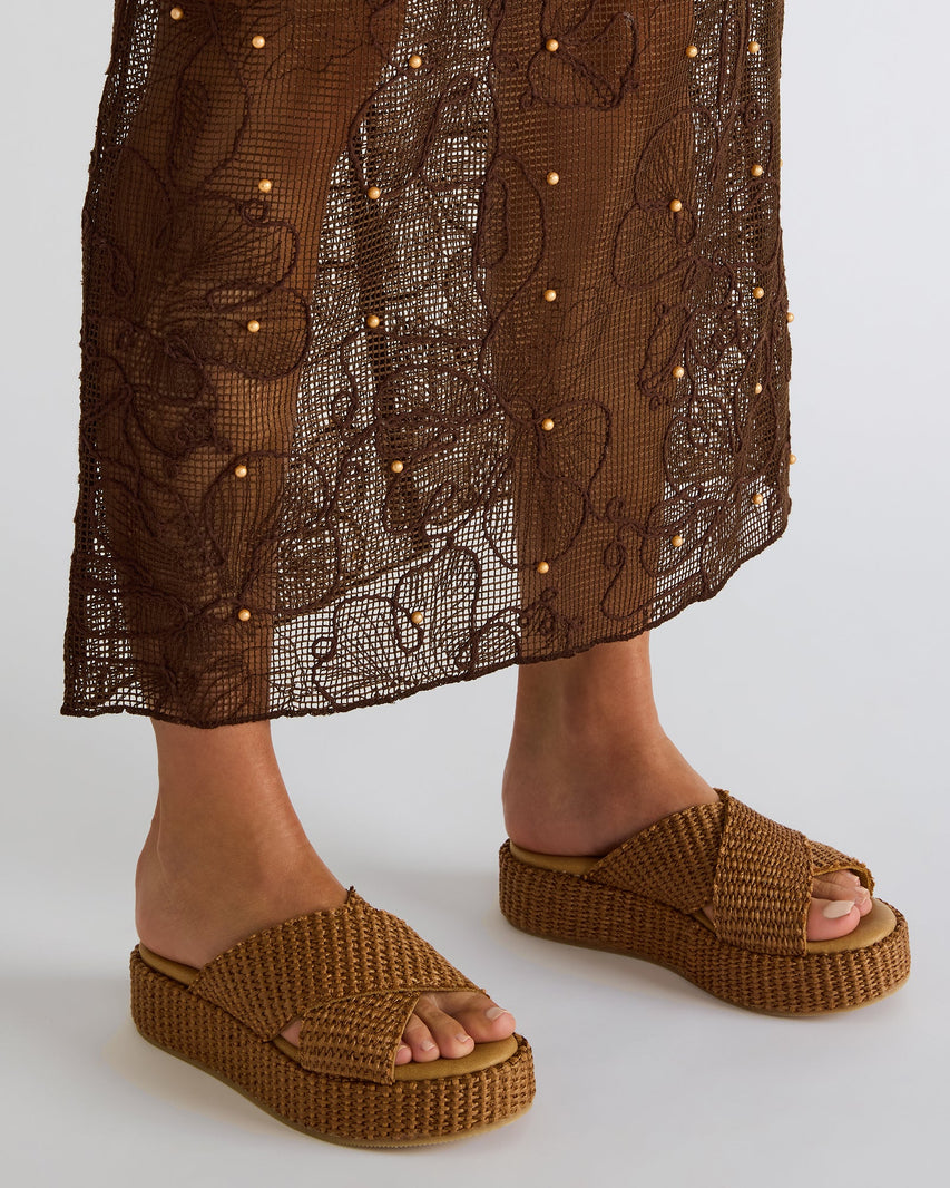TULUM BROWN RAFFIA