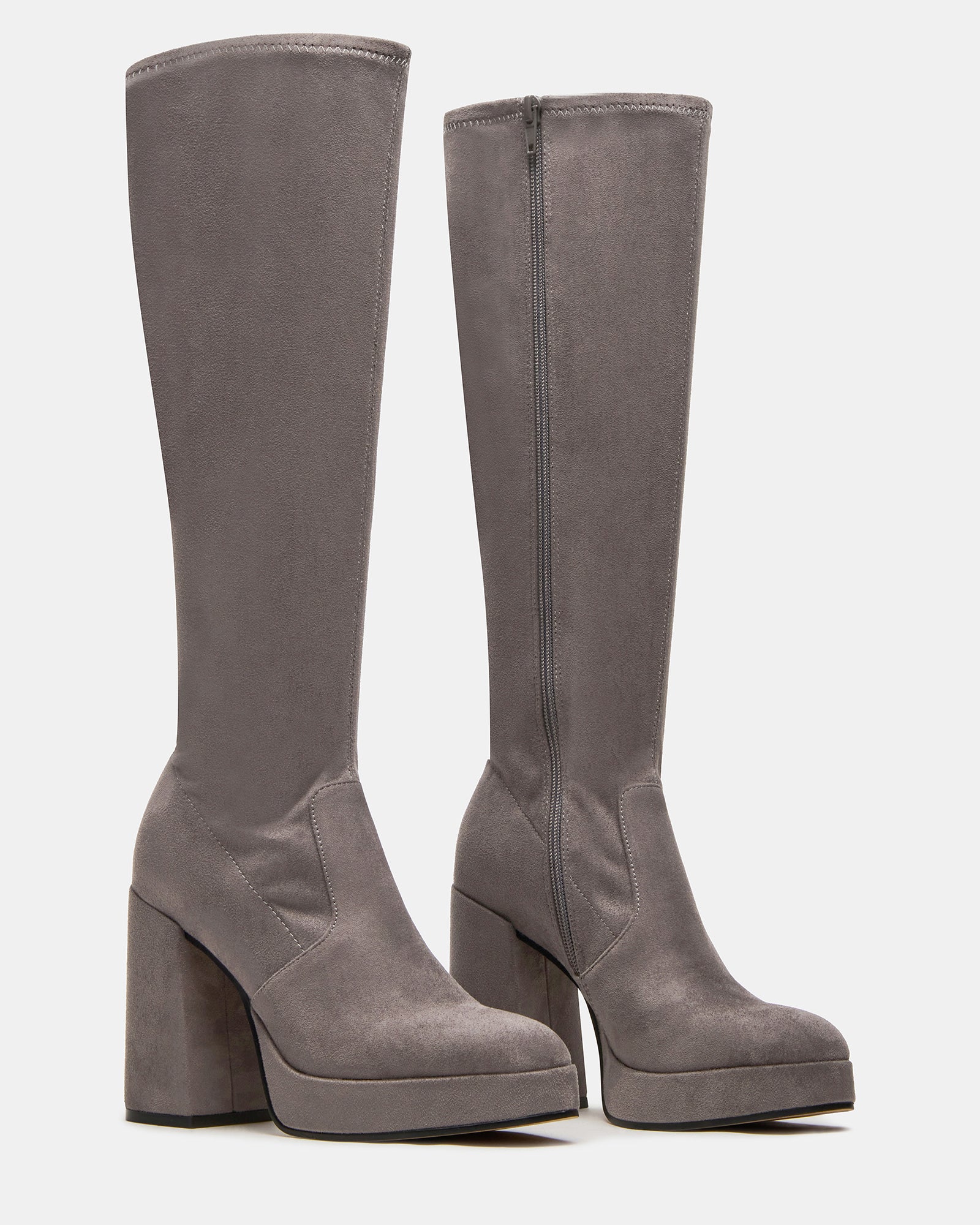 Steve Madden Women's Twain Block Heel Boots - Grey - Size 9 Steve Madden Women's Twain Block Heel Boots - Grey - Size 9