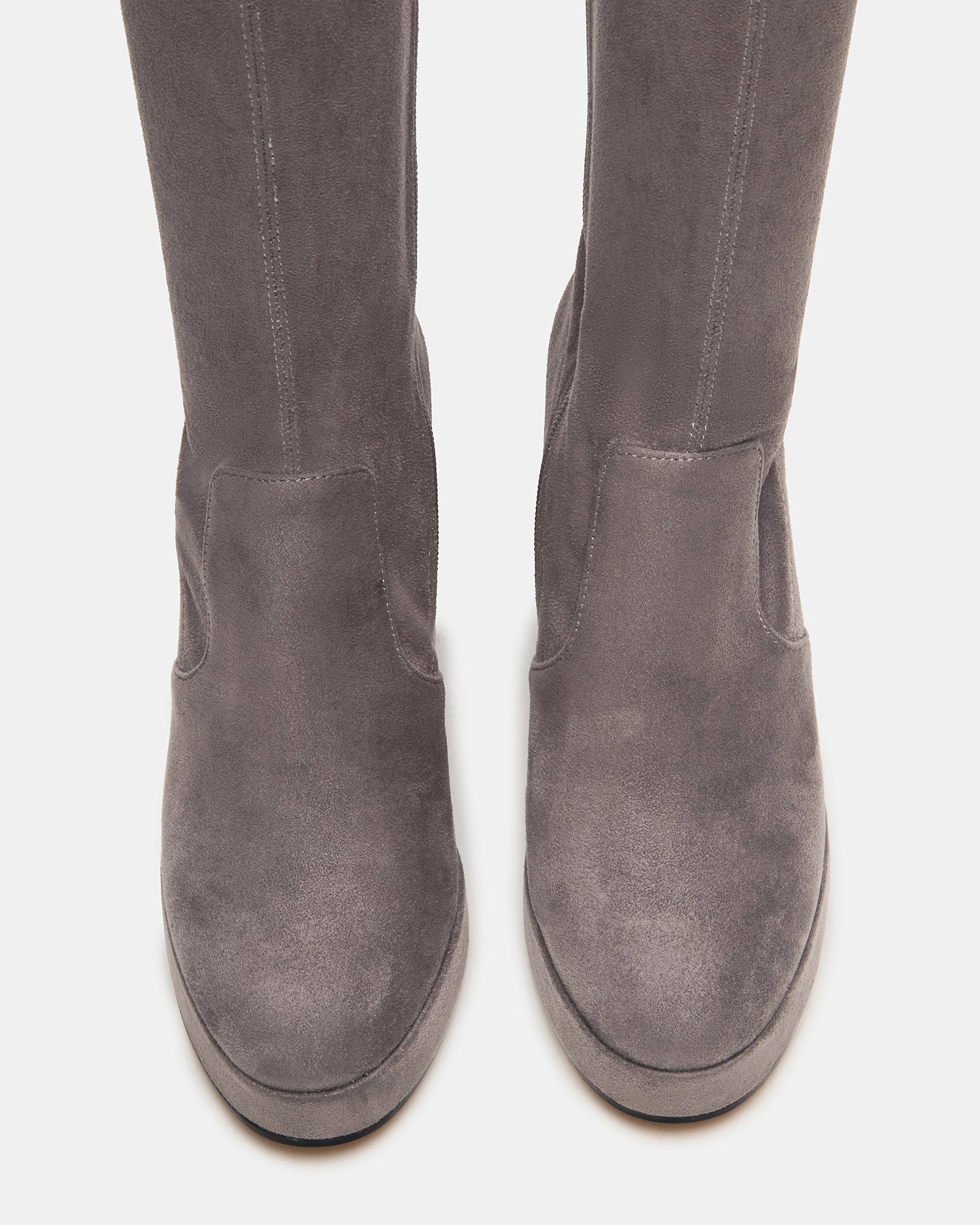 Steve Madden Women's Twain Block Heel Boots - Grey - Size 9 - Microsuede Steve Madden Women's Twain Block Heel Boots - Grey - Size 9 - Microsuede