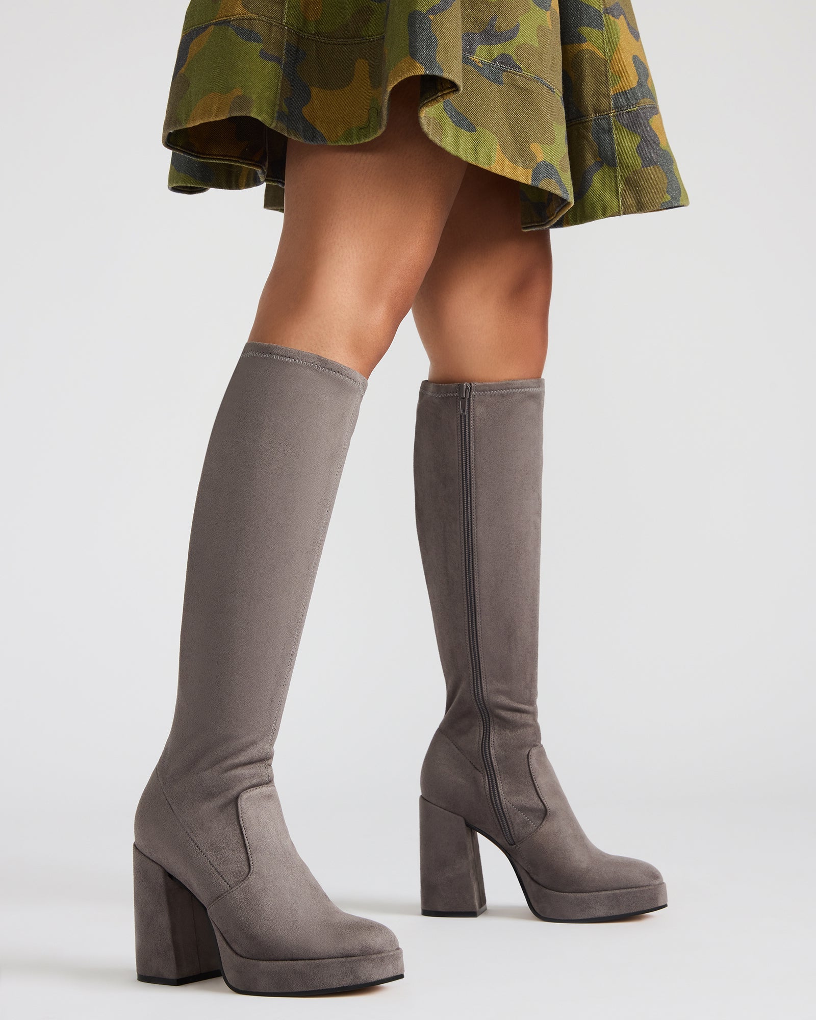 Steve Madden Women's Twain Block Heel Boots - Grey - Size 9 Steve Madden Women's Twain Block Heel Boots - Grey - Size 9