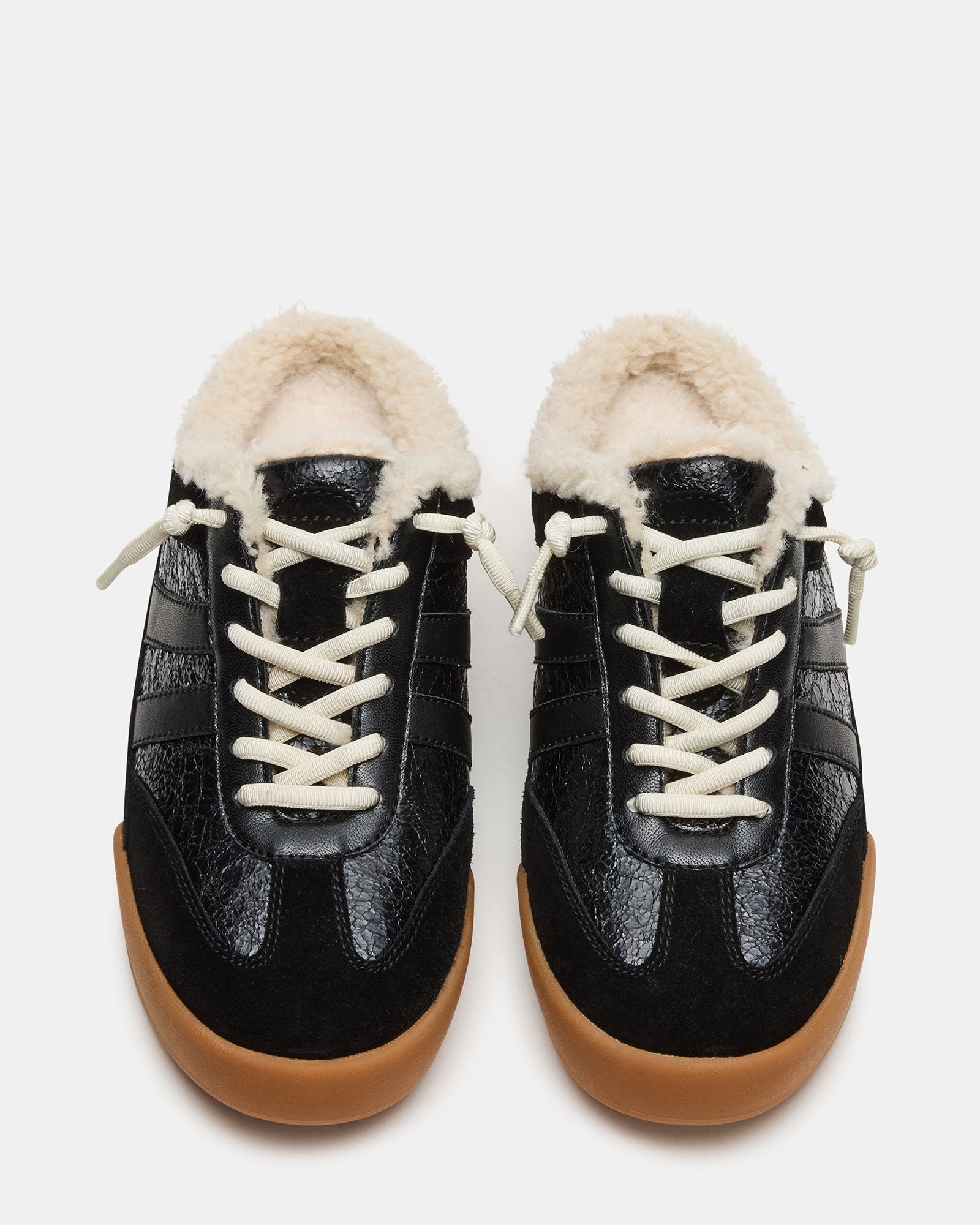 VANDY Faux Fur Black Multi Low-Top Lace-Up Mule Women's