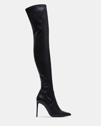  syztsho Thigh High Boots for Women Patent Leather PU Chunky  Heel Over The Knee Boots Sexy Square Toe Side Zipper GOGO Boots Size US6  CN36