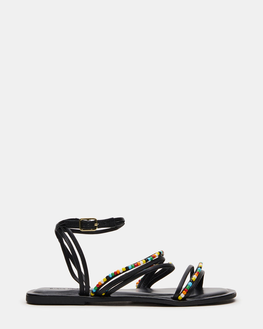 VIMA Black Multi Strappy Multi-Colored Women's Sandal | Steve Madden