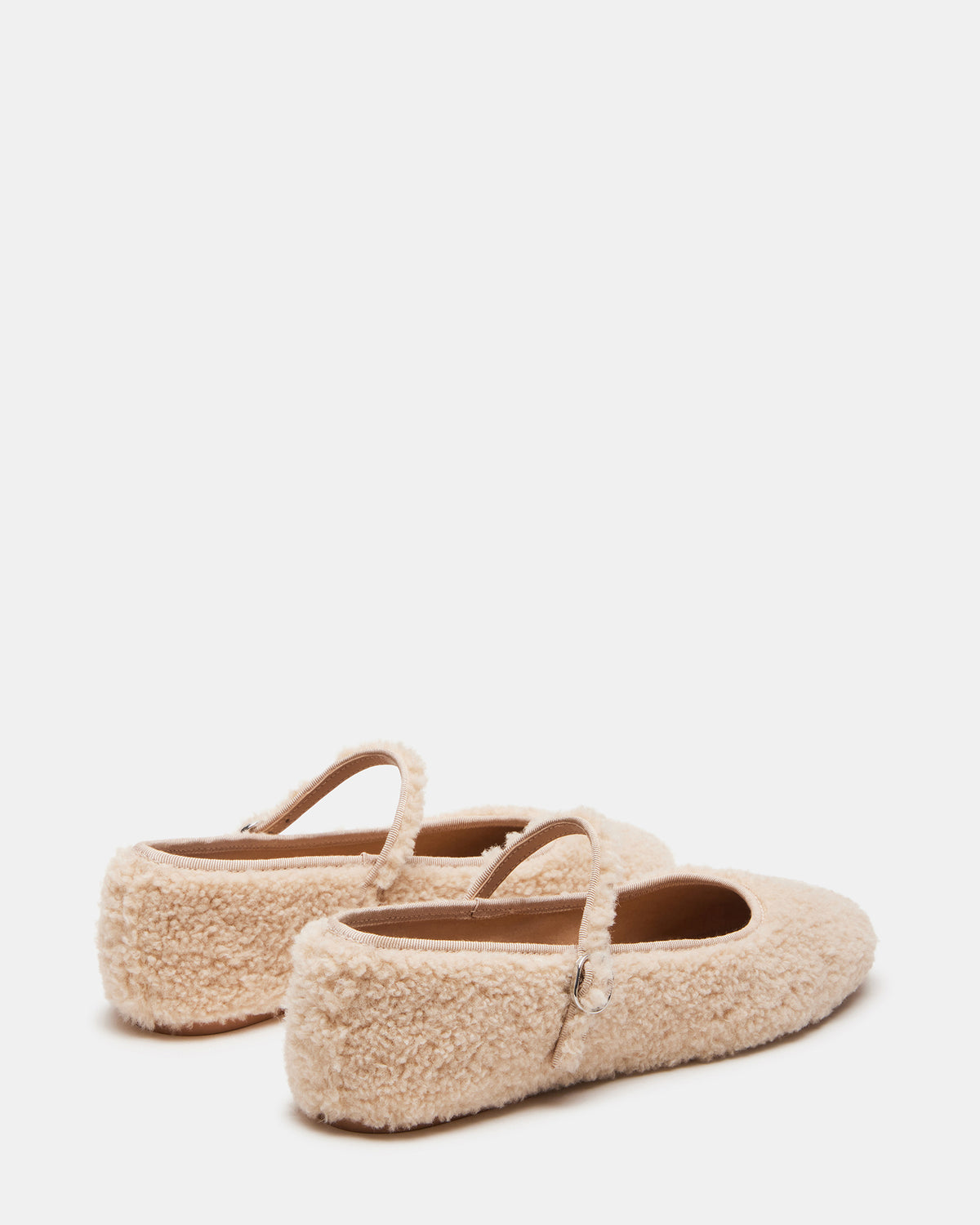 VINETTA Faux Shearling Natural Mary Jane Ballet Flat | Women's Flats ...