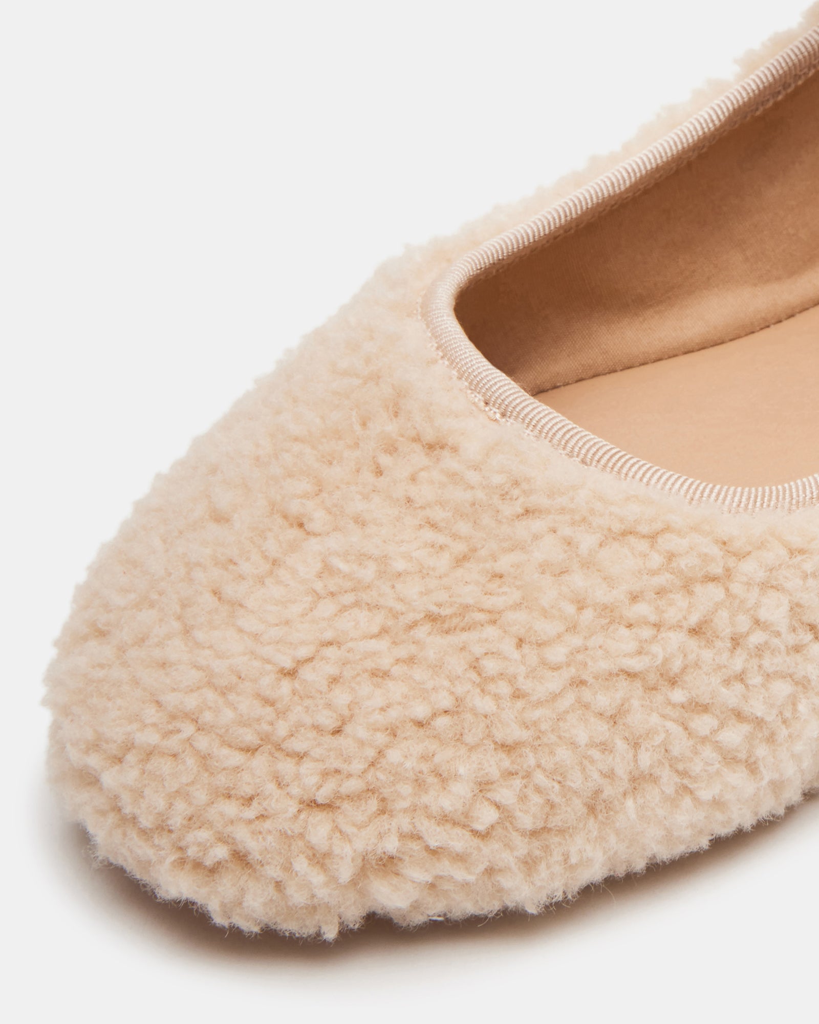 VINETTA Faux Shearling Natural Mary Jane Ballet Flat | Women's Flats ...
