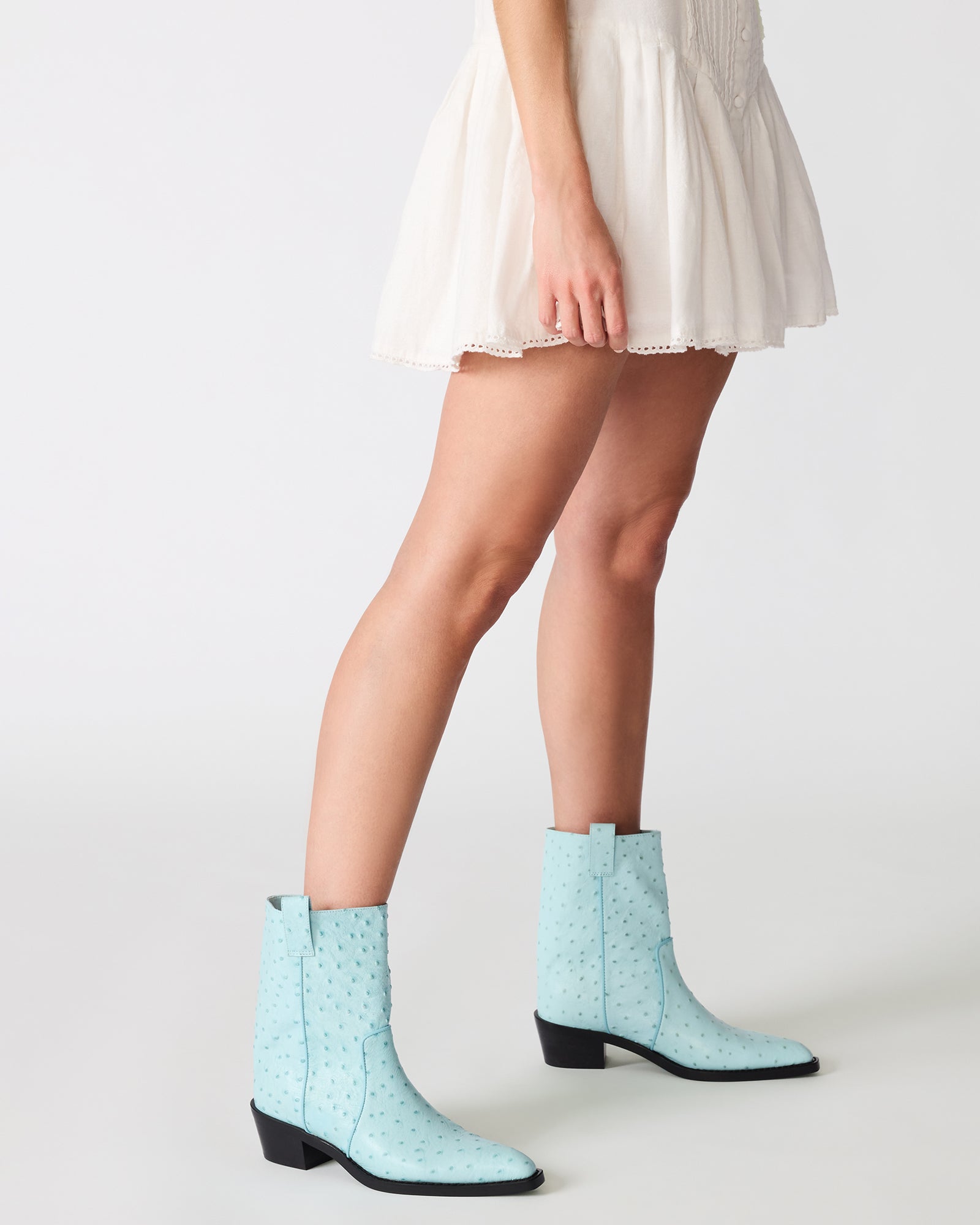 VINNY OSTRICH TURQUOISE LEATHER - view 2