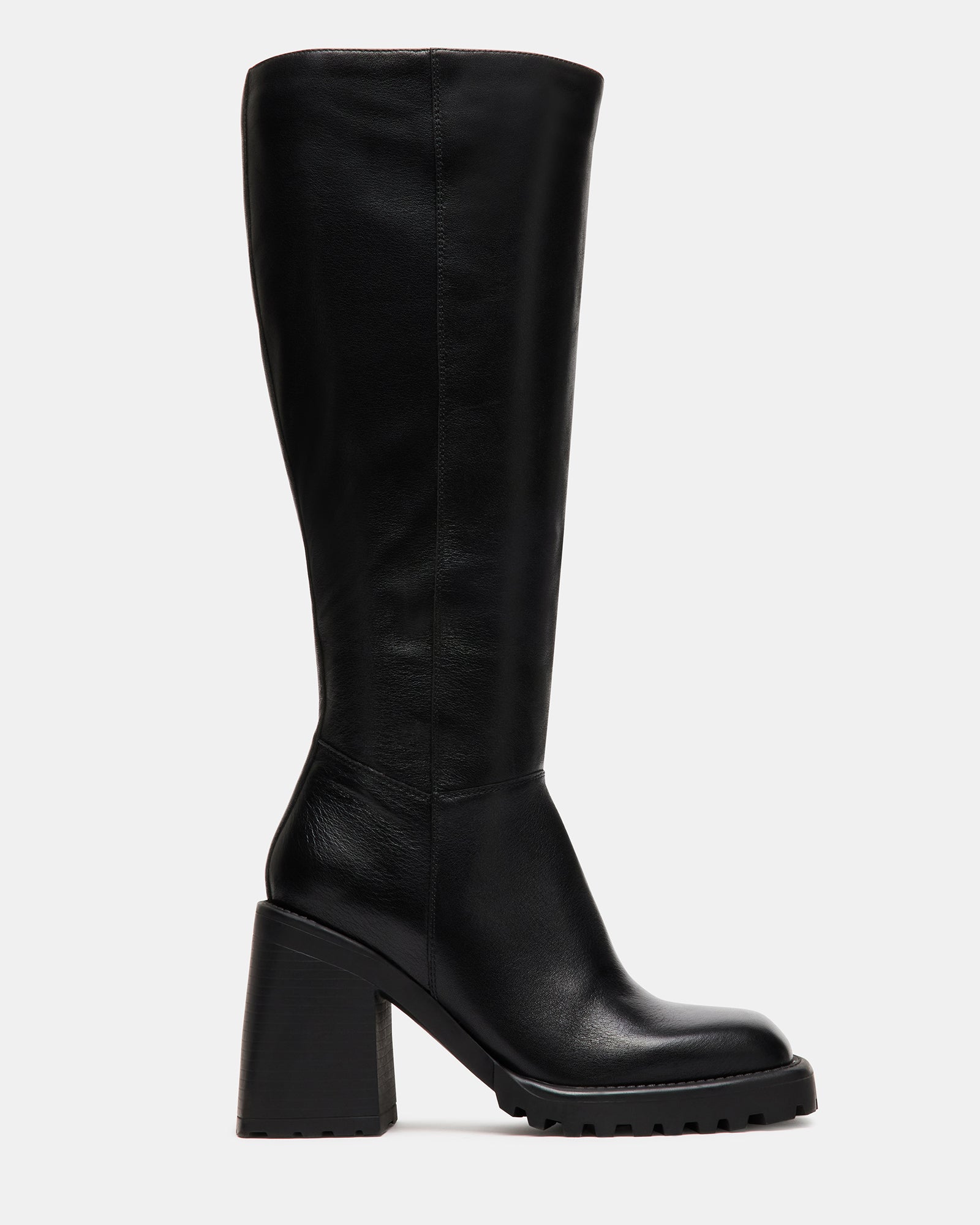HUTCH Black Ankle Boots for Women | Stacked Block Heel & Lug Sole – Steve  Madden