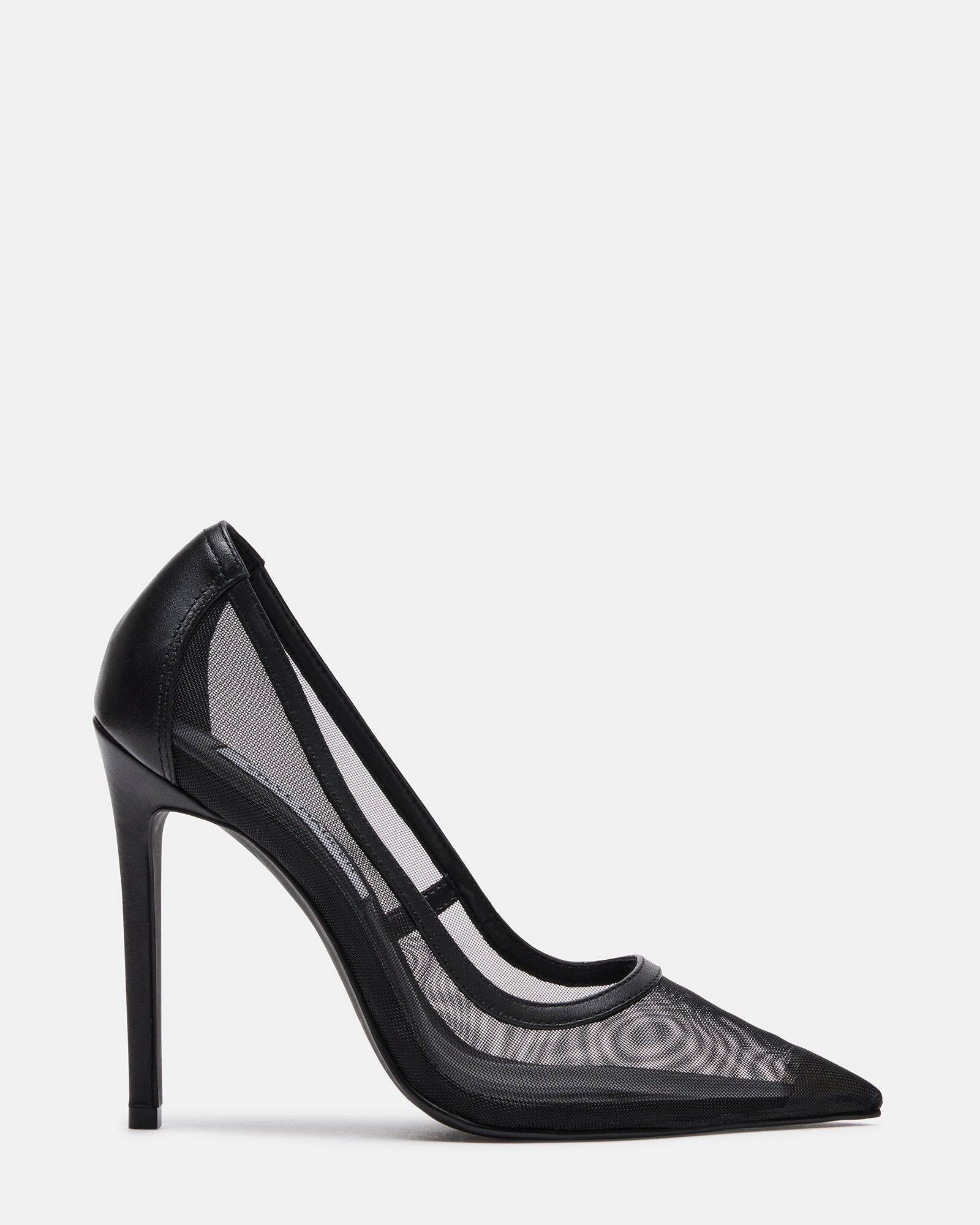 VIRTUE Black Leather Pointed Toe Stiletto Pump | Women&#39;s Heels &ndash; Steve Madden