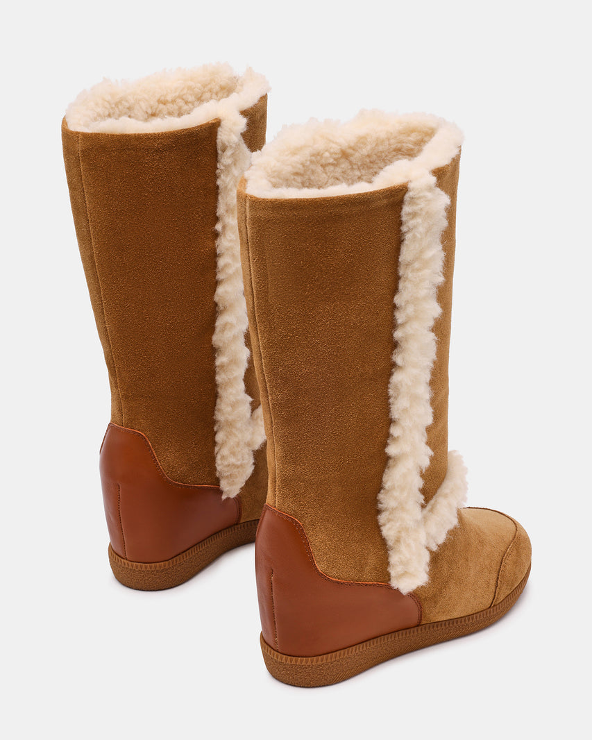 WOODSIDE FAUX FUR CHESTNUT SUEDE - view 6