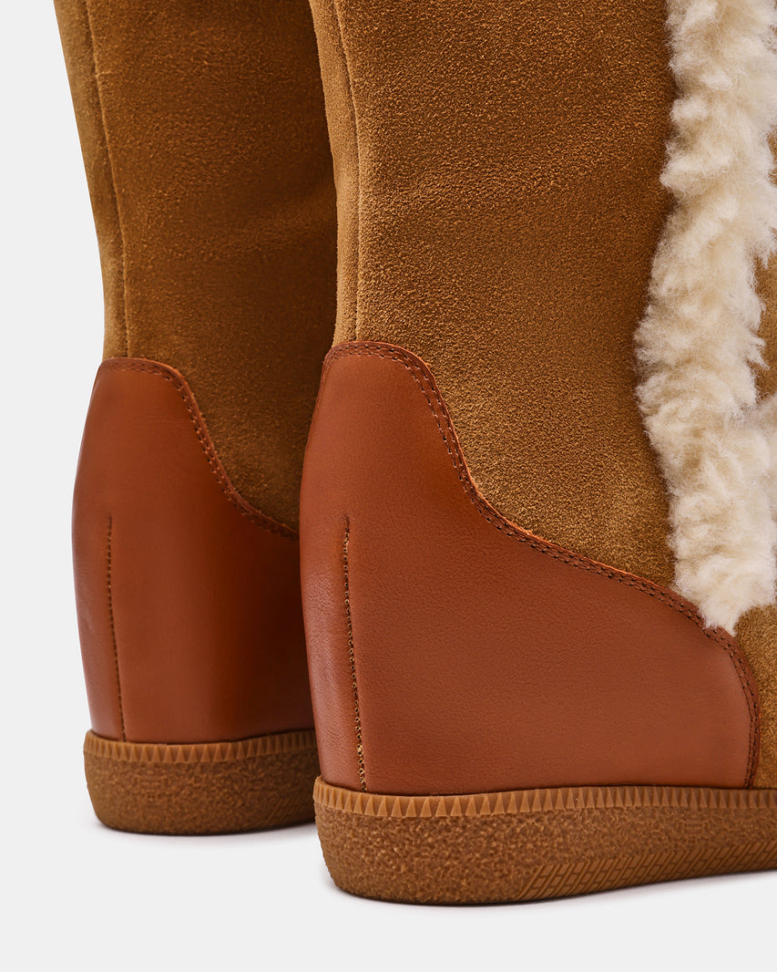 WOODSIDE FAUX FUR CHESTNUT SUEDE - view 4