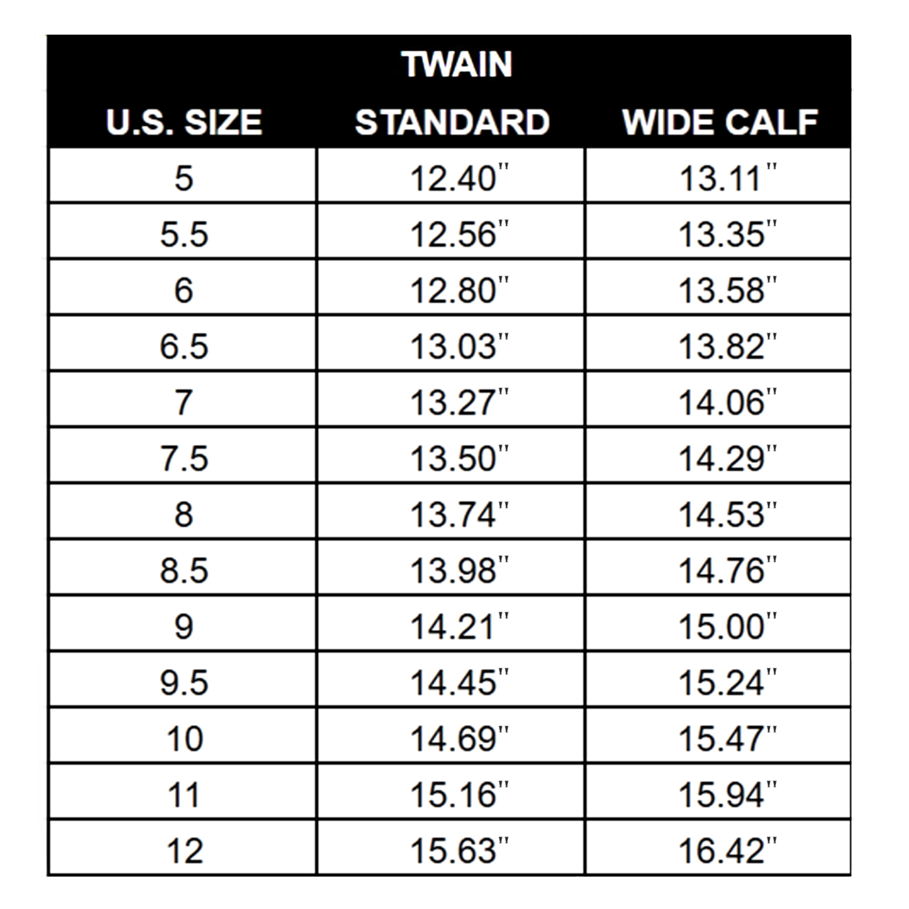 Calf Measurement Chart