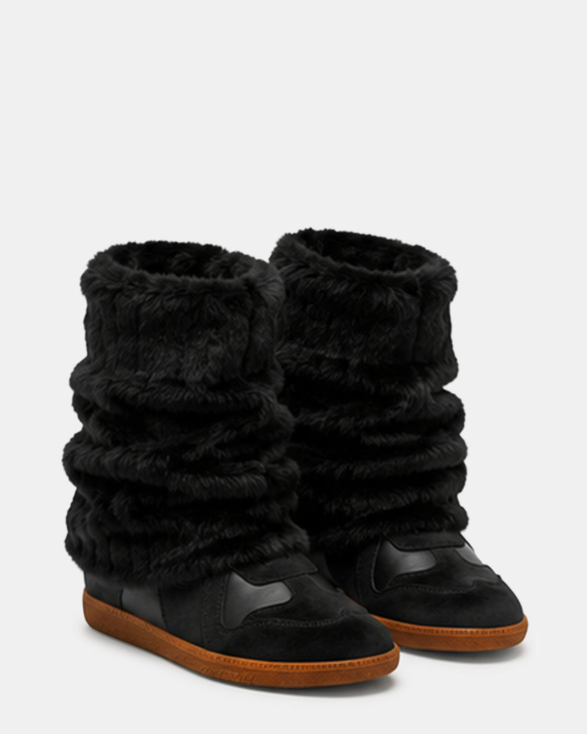 MAVIS FAUX FUR BLACK SUEDE - view 4