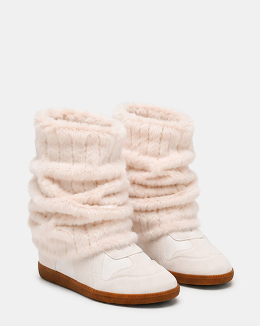MAVIS FAUX FUR WHITE SUEDE - view 3