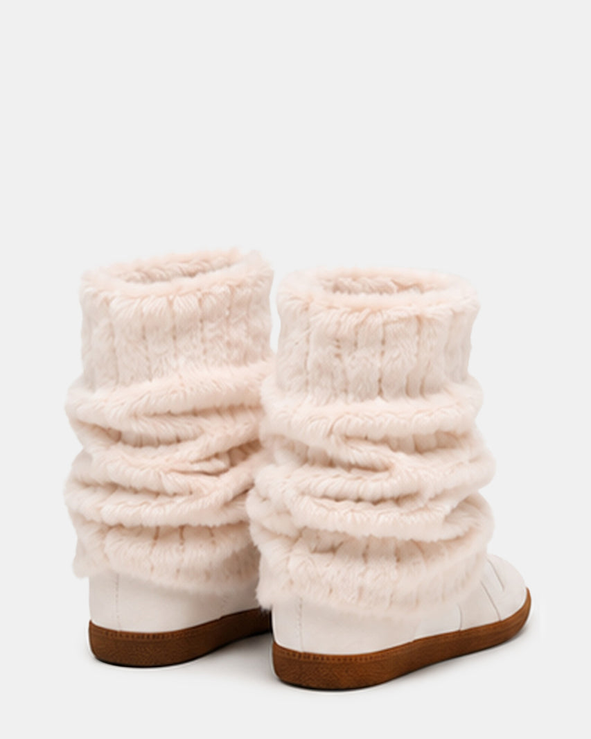 MAVIS FAUX FUR WHITE SUEDE - view 6