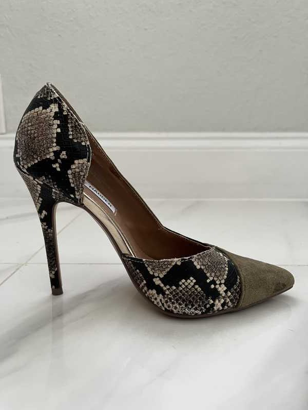 Buy Allegra K Women's Snake Print Snakeskin Heels Block Heels Sandals Black  8 UK at Amazon.in
