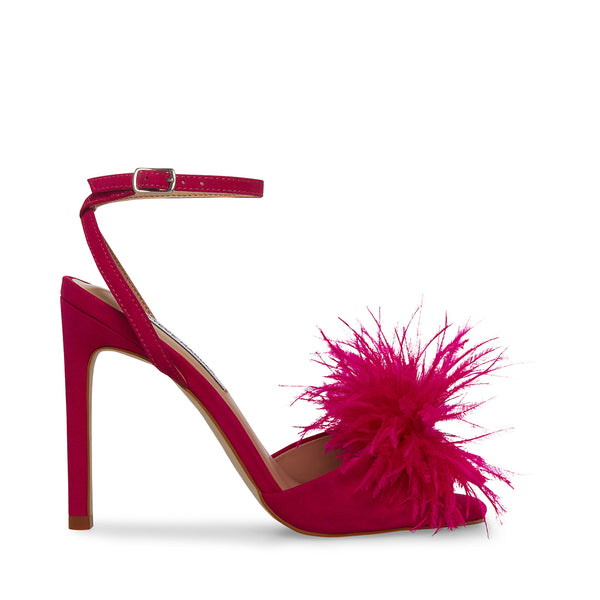 CRUSH Pink Square Toe Feather Strappy Heel | Women's Heels – Steve Madden