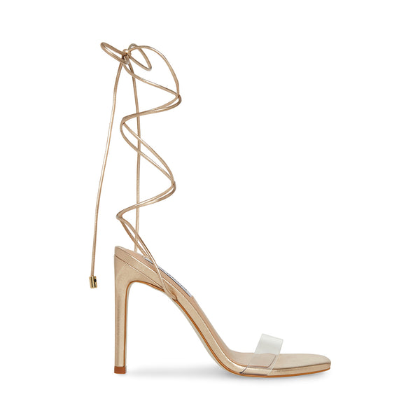 ELIZA Gold Leather Strappy Lace-Up Heel | Women's Heels – Steve Madden