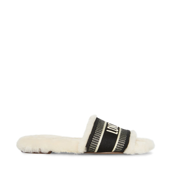 KNOX-F Black Multi Faux Fur Slides | Women's Sandals – Steve Madden