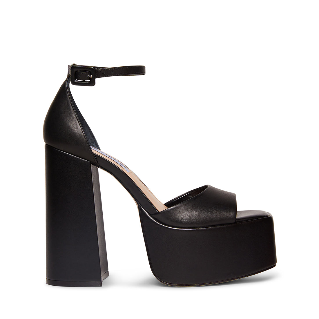 WAFER Black Patent Strappy Heels | Women's Platform Sandals – Steve Madden