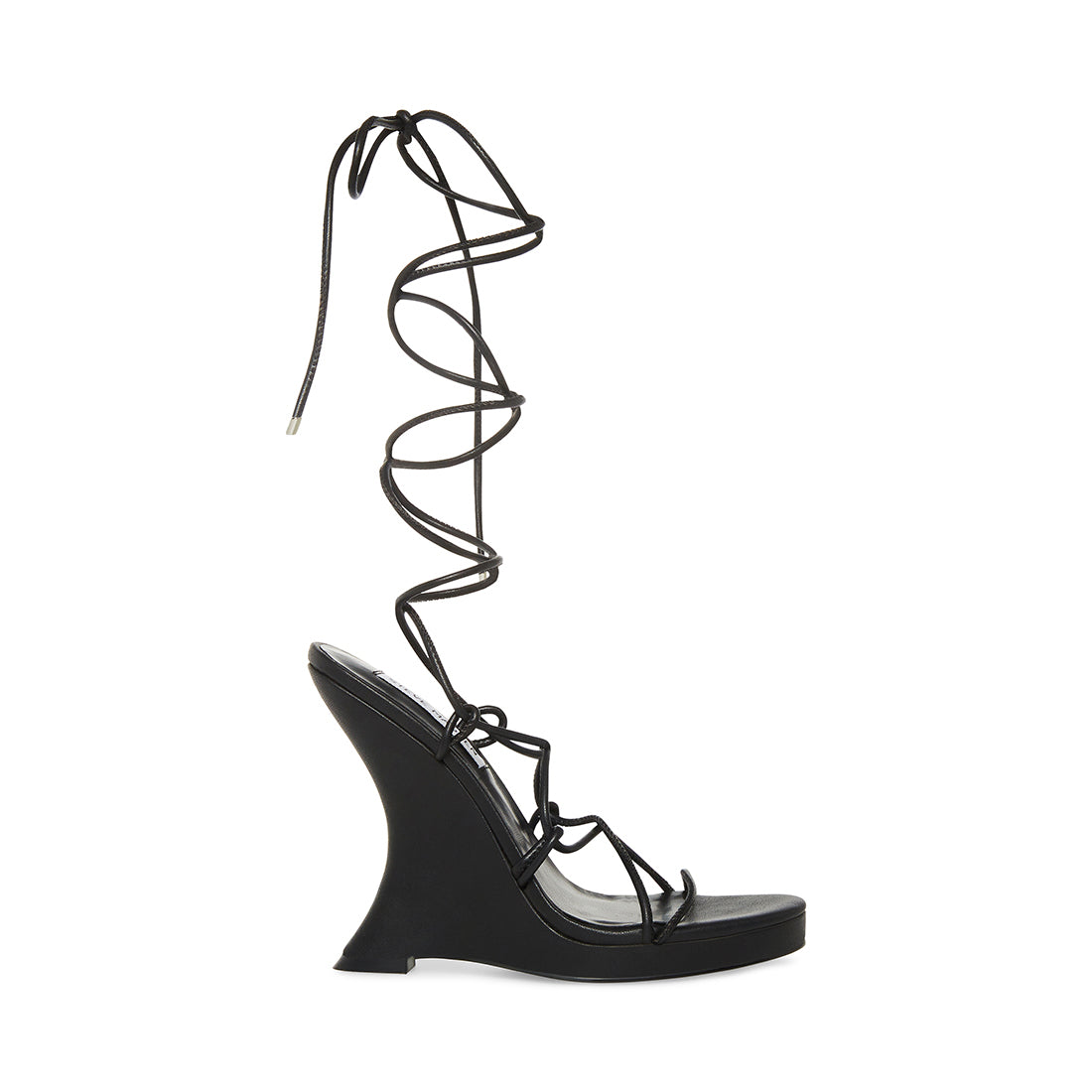 Black Wedges Heels With Lace