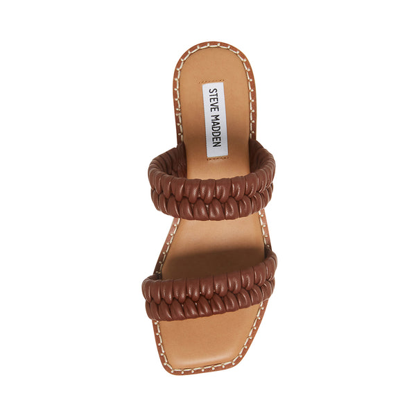 STACIE Brown Square Toe Slide Sandal | Women's Sandals – Steve Madden