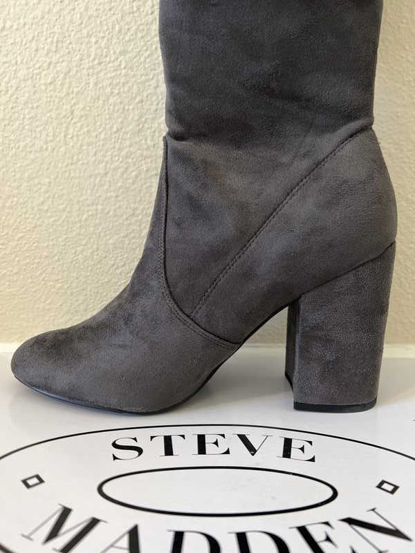 NORRIS GREY SUEDE HEELED BOOTS - SM REBOOTED