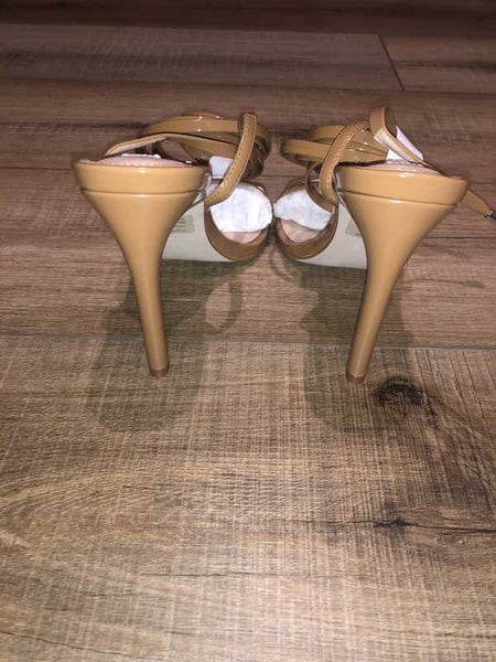 Delicious Women Thick Block Chunky High Heels Ankle Strap Open Peep Toe  Reseda-S Tan Beige Camel Patent 8 - Walmart.com