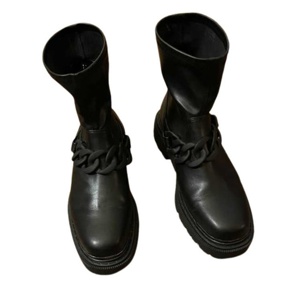 BOOTS IN BLACK WITH FRONT CHAIN - SM REBOOTED